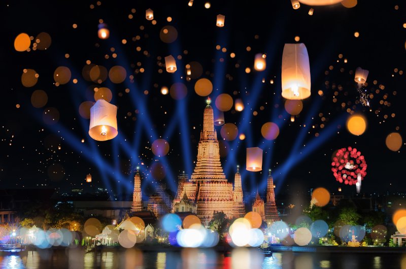 Loy krathong festival thailand, passpod, lampion